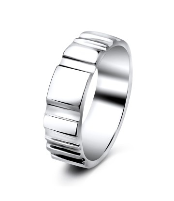 Wood Pattern Silver Ring DDR-11